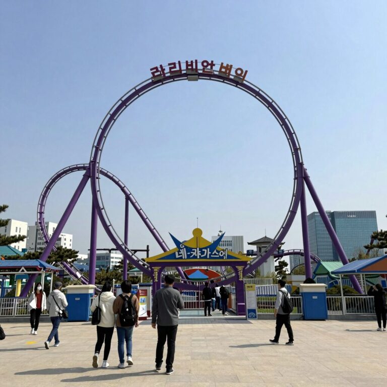 캐리비안 베이 메가스톰 놀이기구 전경