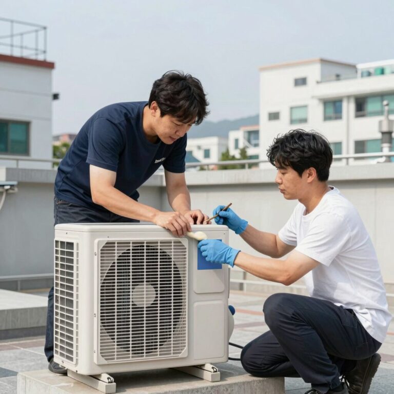 캐리어 에어컨 실외기 점검 및 필터 청소 방법