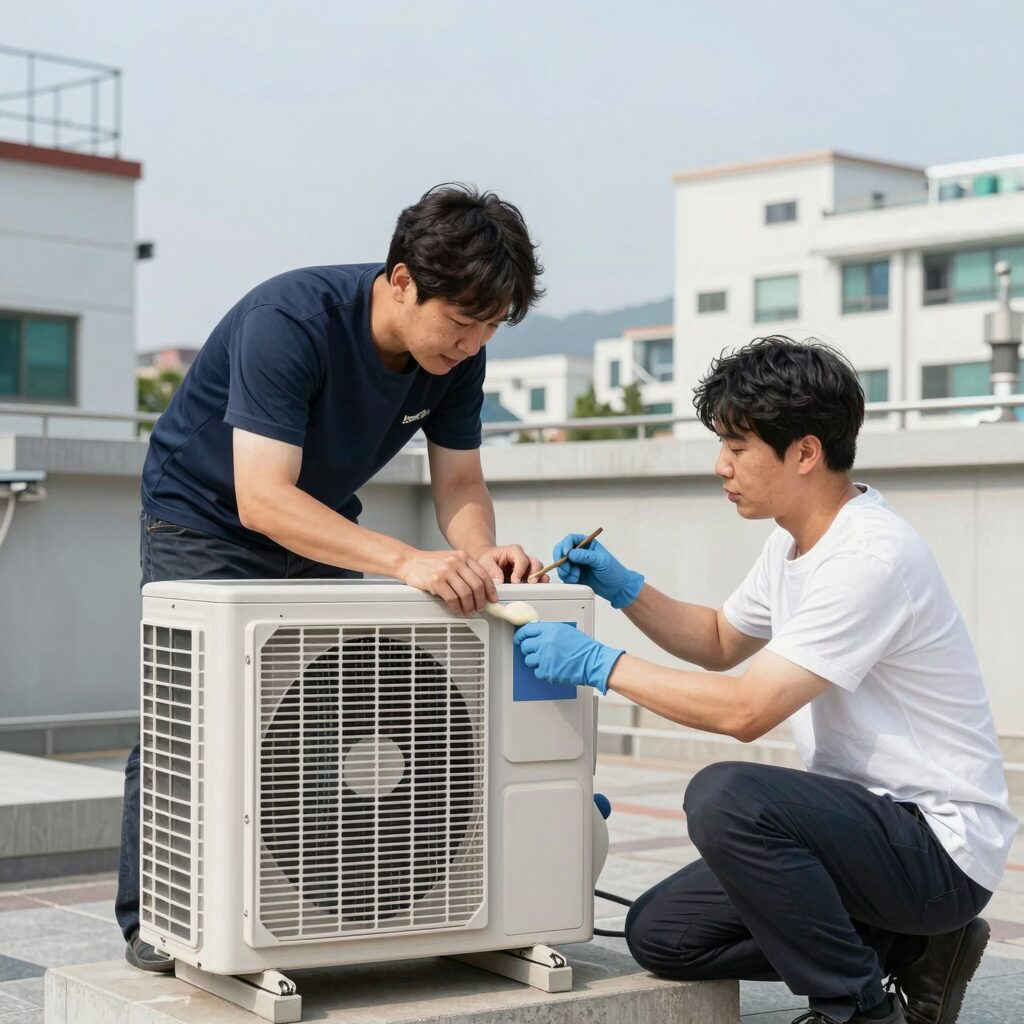캐리어 에어컨 실외기 점검 및 필터 청소 방법