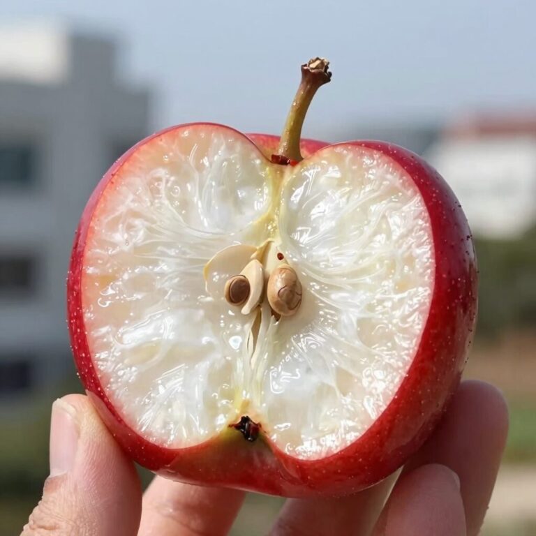청도 신비복숭아 단면 사진 흰 과육과 붉은 껍질 대비