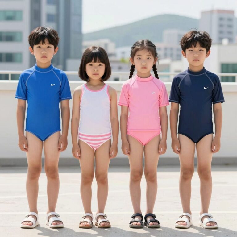 어린이 수영복 세트로 다양한 연령대와 상황에 맞춘 전신슈트 래쉬가드 크롭세트 비키니 디자인 비교