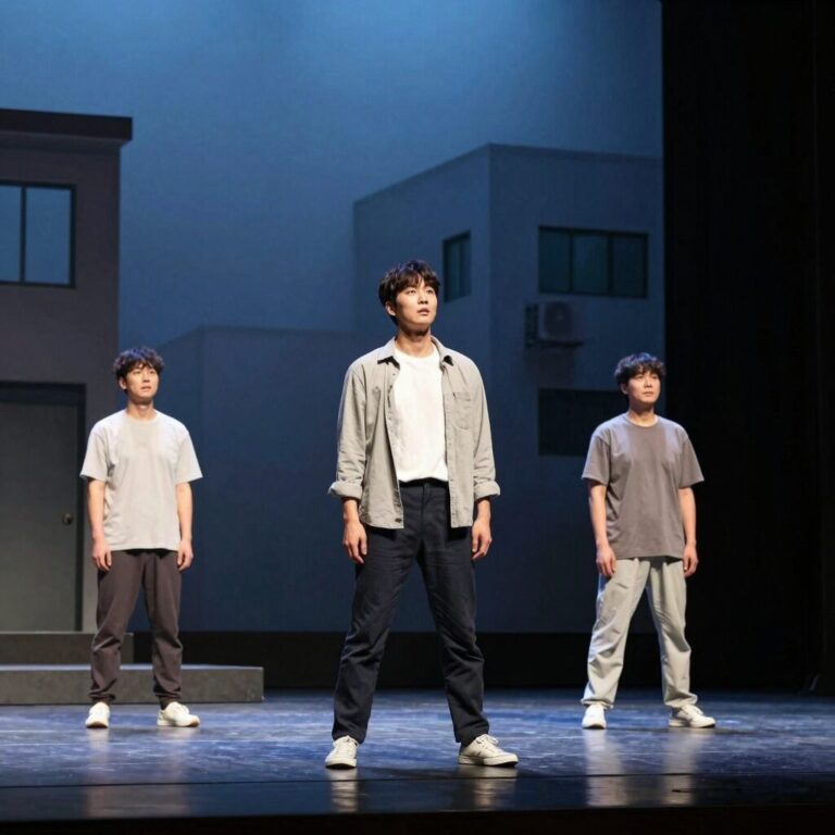 배우 최상엽이 연극 무대에서 열연하는 모습
