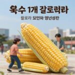 옥수수 1개 칼로리 정확히 알고 드세요 옥수수 1개 칼로리와 영양성분을 설명하는 이미지