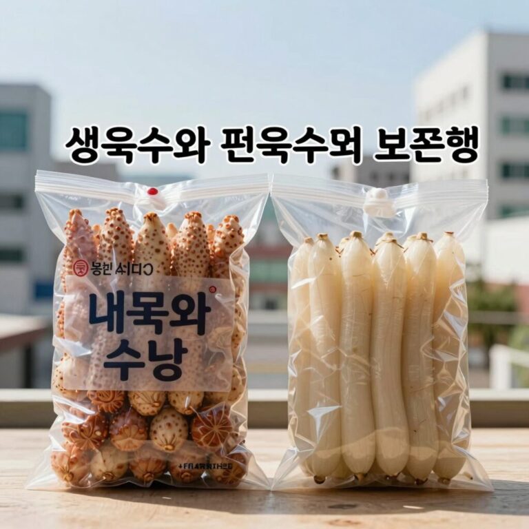 생옥수수와 찐옥수수 보관법 비교 사진 냉장 냉동 포장 방법