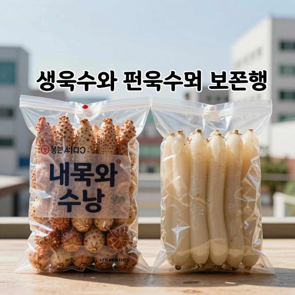 생옥수수와 찐옥수수 보관법 비교 사진 냉장 냉동 포장 방법
