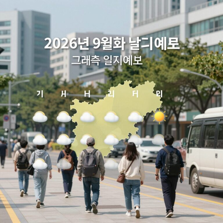 2026년 9월초 날씨 예보 그래프와 일기예보 화면