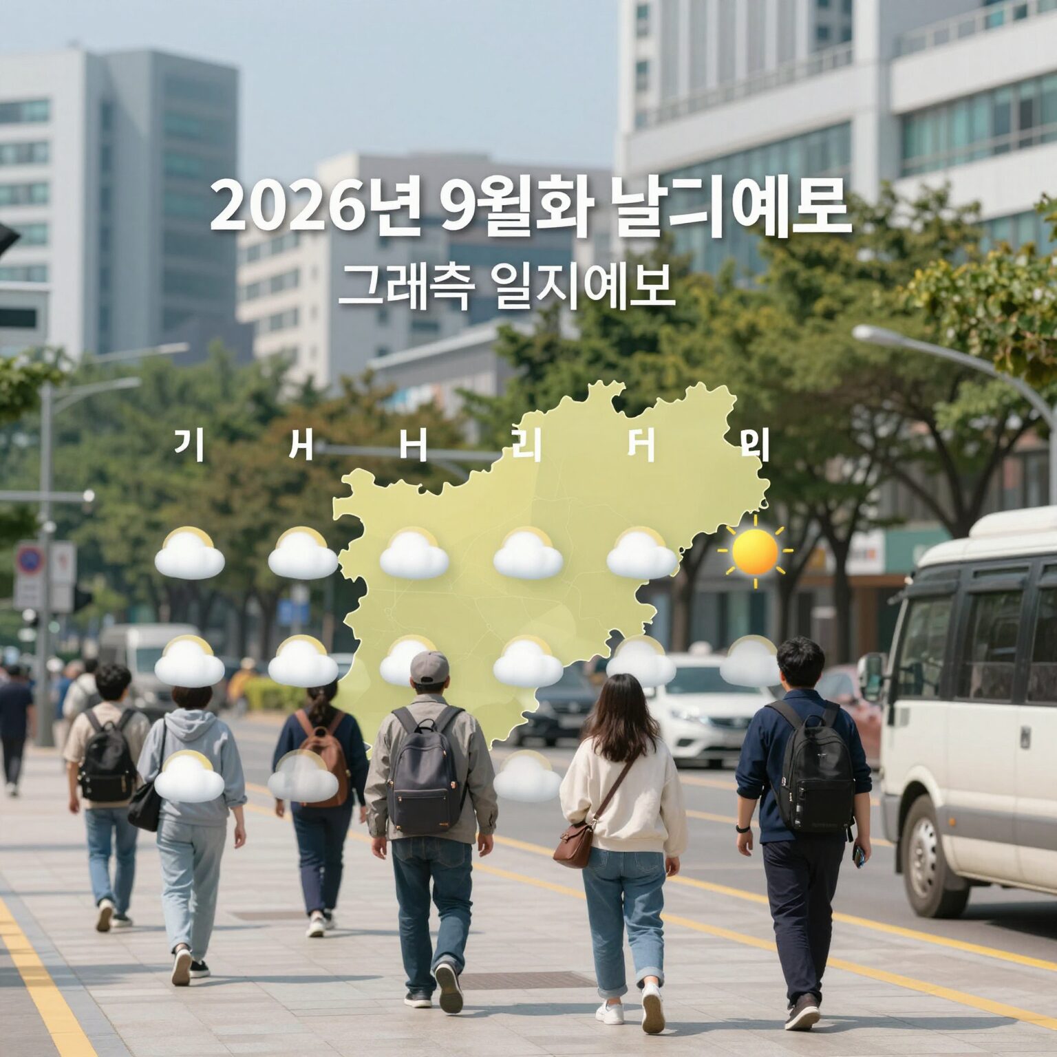 2026년 9월초 날씨 예보 그래프와 일기예보 화면