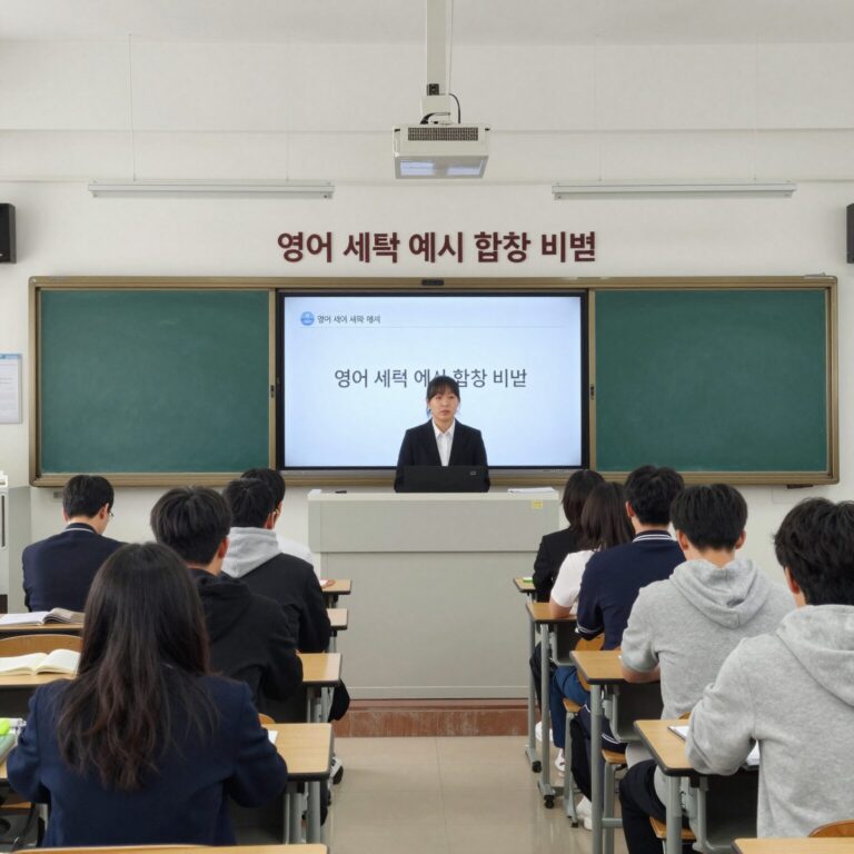영어 세특 예시 합격 비법을 나타내는 학생 발표 사진
