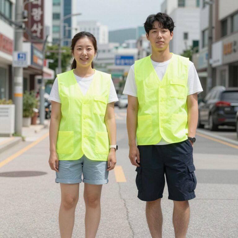 여름 형광 반바지 코디 화사한 스타일링