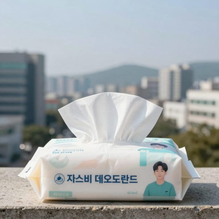 갸스비 데오도란트 샤워티슈 쿨타입과 아이스타입 패키지 사진