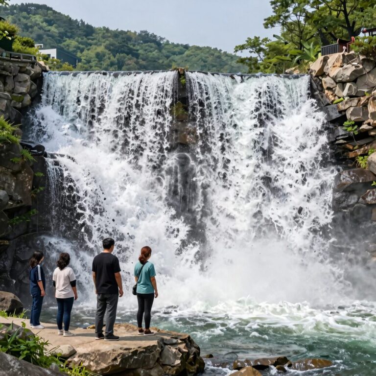구례 수락폭포의 장엄한 모습과 주변 계곡
