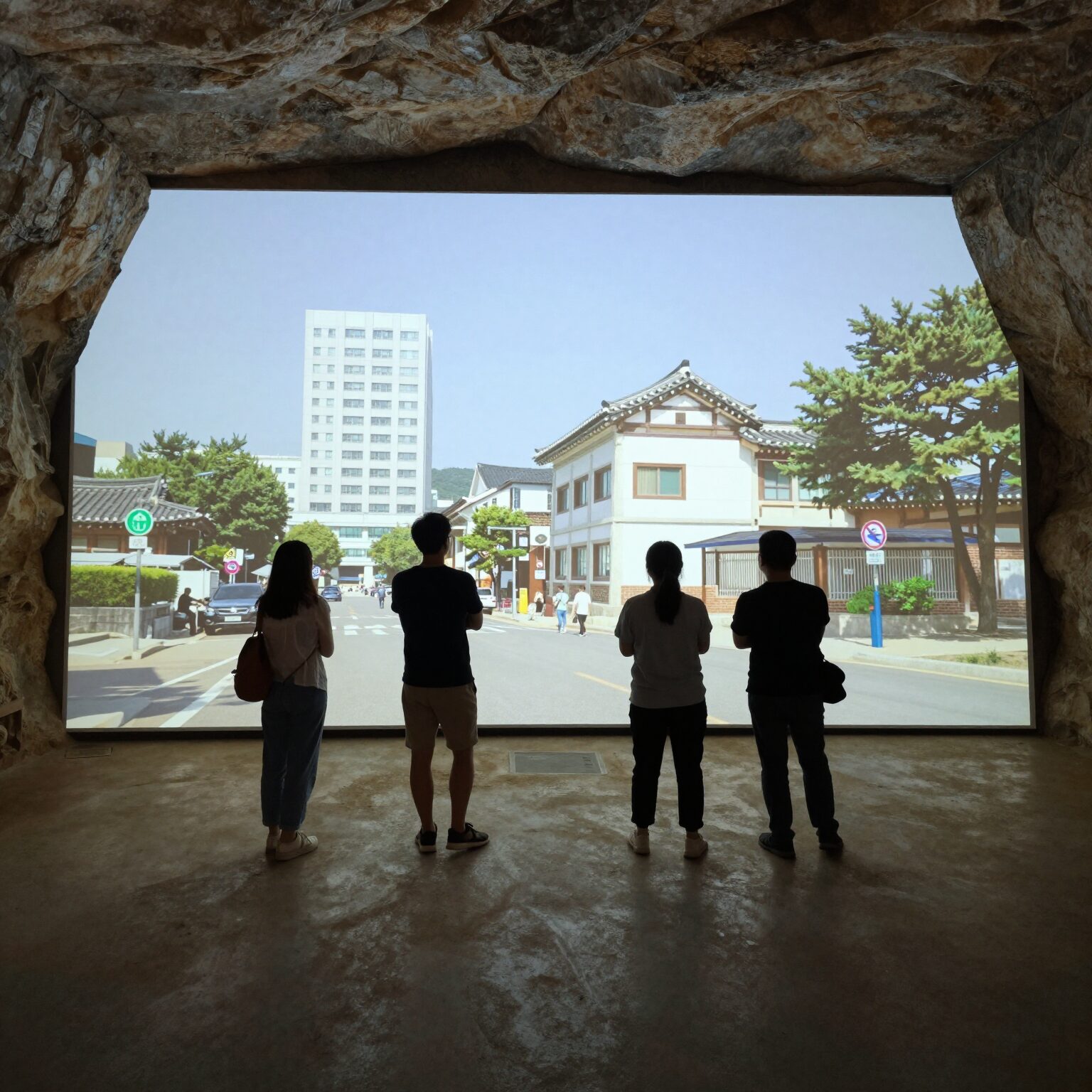 서울 여름 가볼만한 곳 광명동굴 내부 미디어파사드 쇼가 펼쳐지는 모습