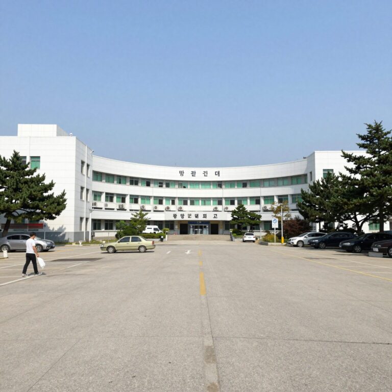 광양보건대 폐교 후 텅 빈 캠퍼스와 주변 상권이 쇠퇴한 모습