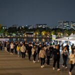 2026 한강 나이트워크 여의도 한강공원 녹음수광장 출발 장면 밤 풍경