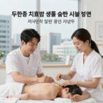 두한증 치료법 생활습관과 시술 방법을 설명하는 안내 이미지