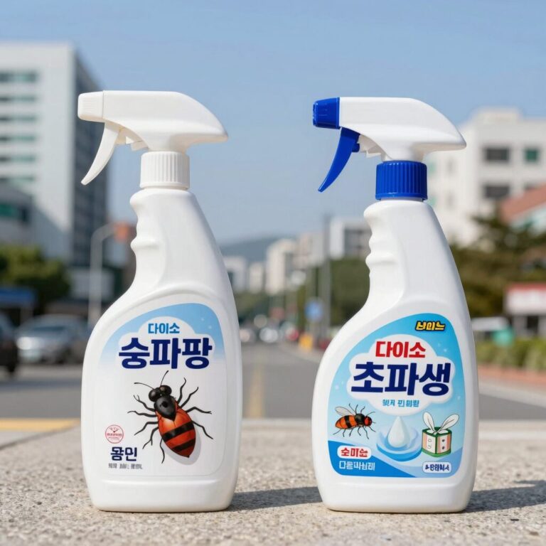홈키파 초파리싹과 다이소 초파리 퇴치제를 나란히 놓고 비교하는 모습