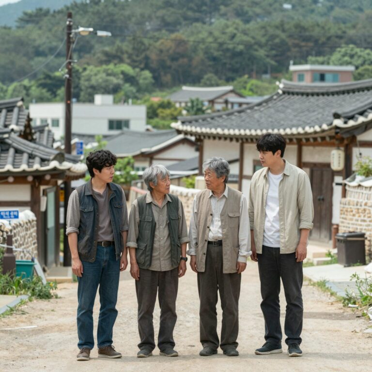 영화 호프 결말 해석 외계인과 마을 주민의 대치 장면