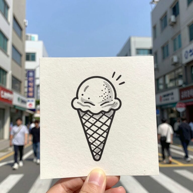 손으로 그린 다양한 아이스크림 도안 예시