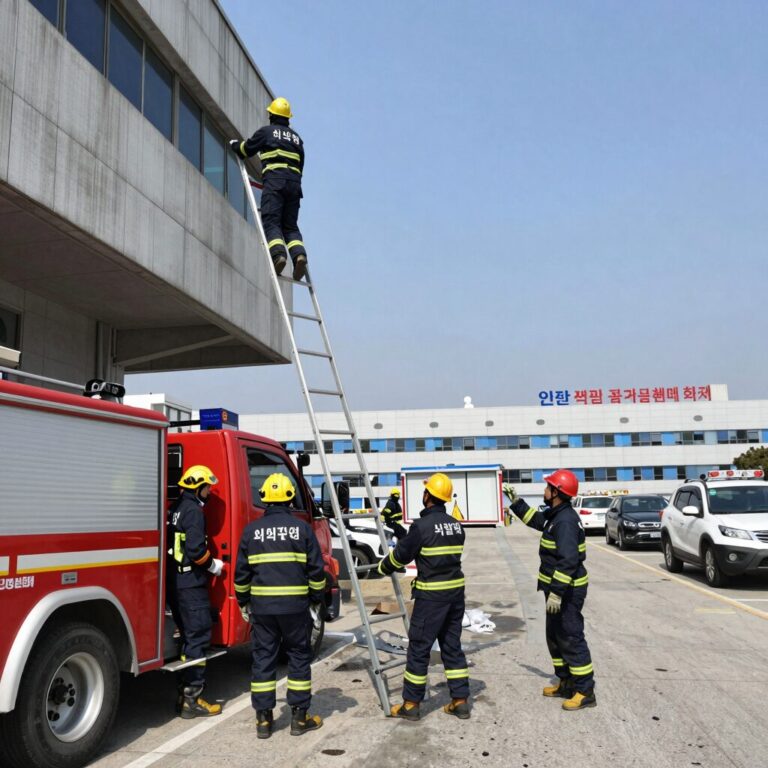 인천 석남동 쿠팡 물류센터 화재 현장에서 소방대원들이 사다리차를 이용해 진화 작업을 하고 있다.