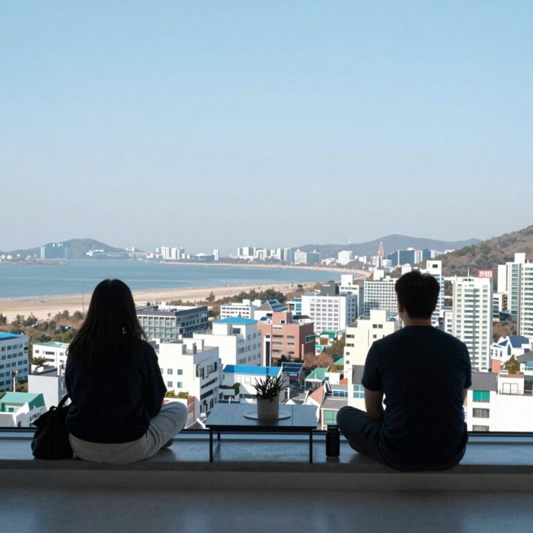 국내 인피니티풀 숙소에서 바라본 오션뷰와 시티뷰 비교