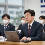이재명 지지율 하락 원인 명픽 논란과 당내 갈등 정청래 더불어민주당 대표가 최고위원회에서 발언하고 있다