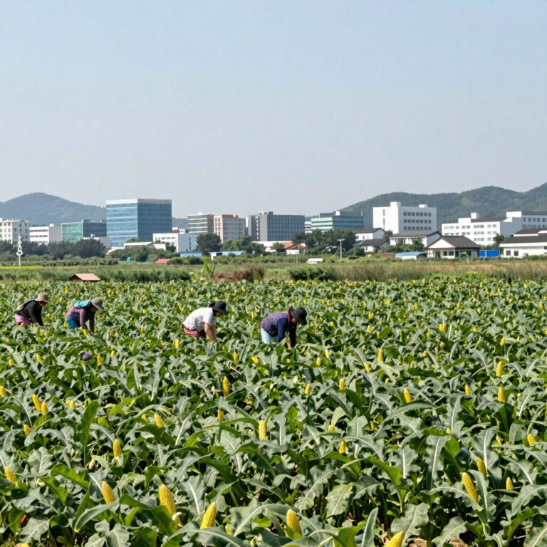 고랭지 정선의 찰옥수수 밭 전경