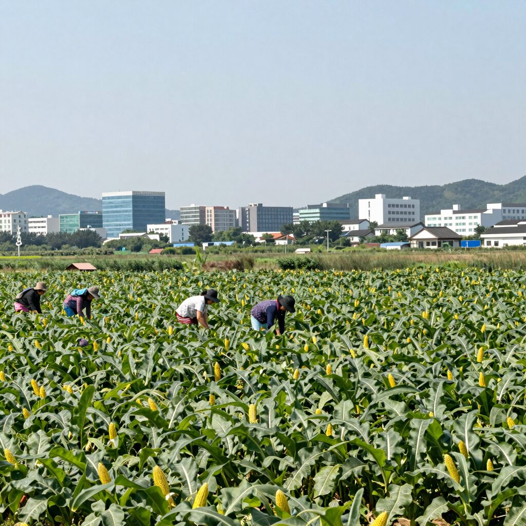 고랭지 정선의 찰옥수수 밭 전경