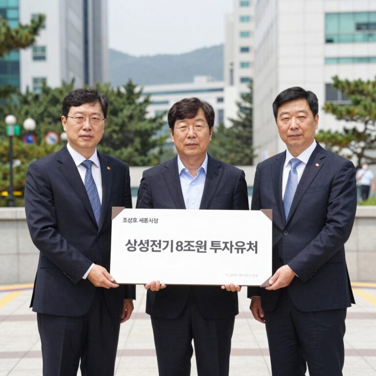 조상호 세종시장이 기자회견에서 삼성전기 8조 원 투자 유치 성과를 발표하는 모습