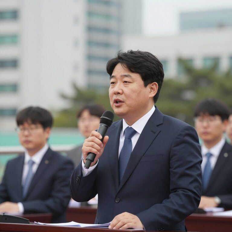 김희수 경상북도의원이 의장 선거에서 발언하고 있는 모습