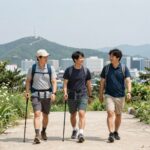 콜핑 여름 바지 시원하고 활동성 좋은 선택 여름철 산에서 콜핑 등산바지를 입고 활동하는 모습