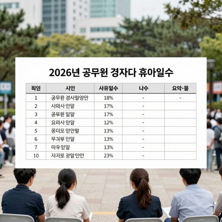 2026년 공무원 경조사 휴가일수 사유별 일수 요약표