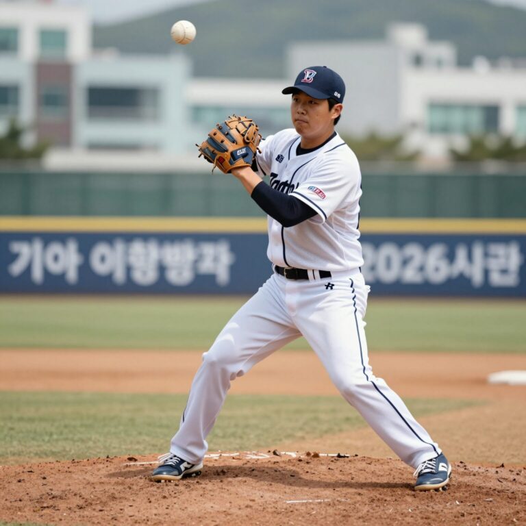 기아 이형범 2026시즌 마운드에서 투구하는 모습, 투심 그립을 보여주며 집중하고 있다.