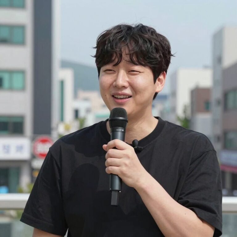 이재율 개그맨이 유튜브 방송 중 웃으며 리액션하는 모습