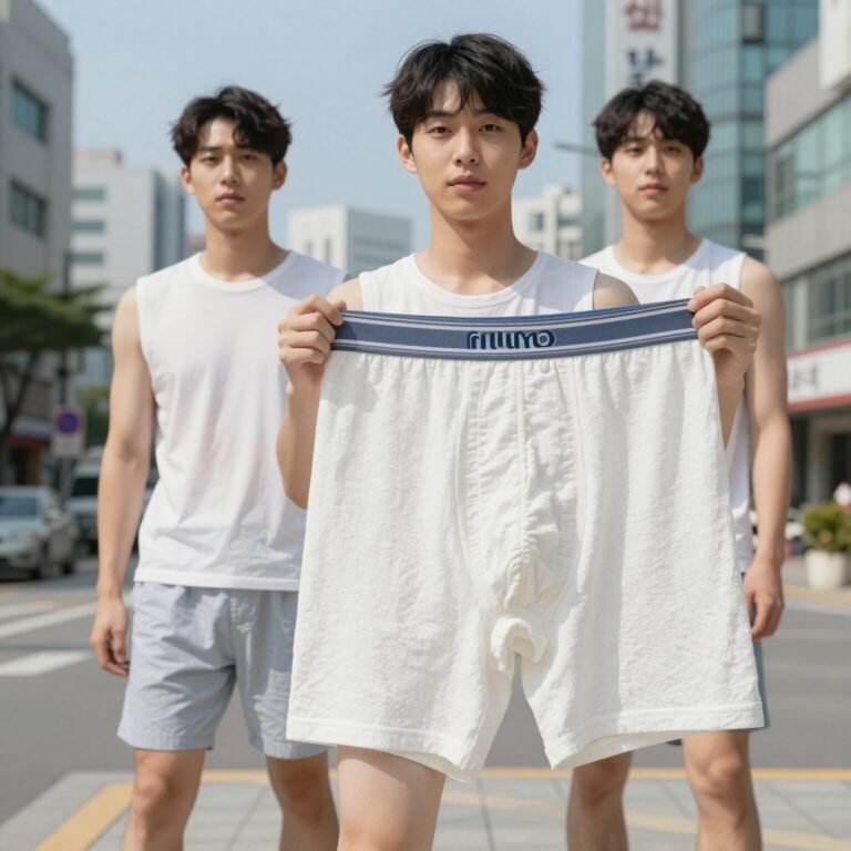 Men's ramie cotton underwear product display