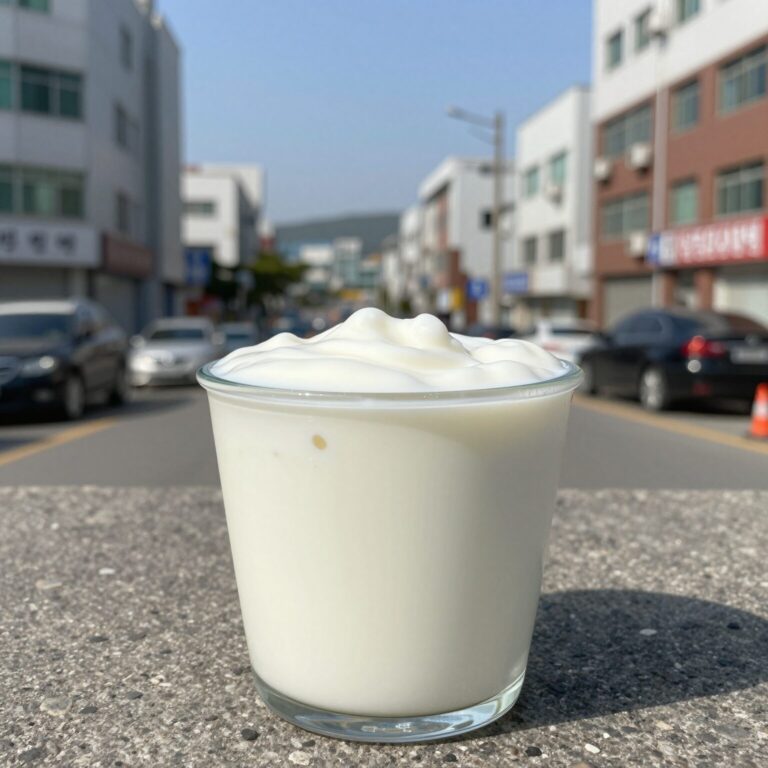 집에서 만든 우유빙수 그릇에 토핑과 함께 담긴 모습