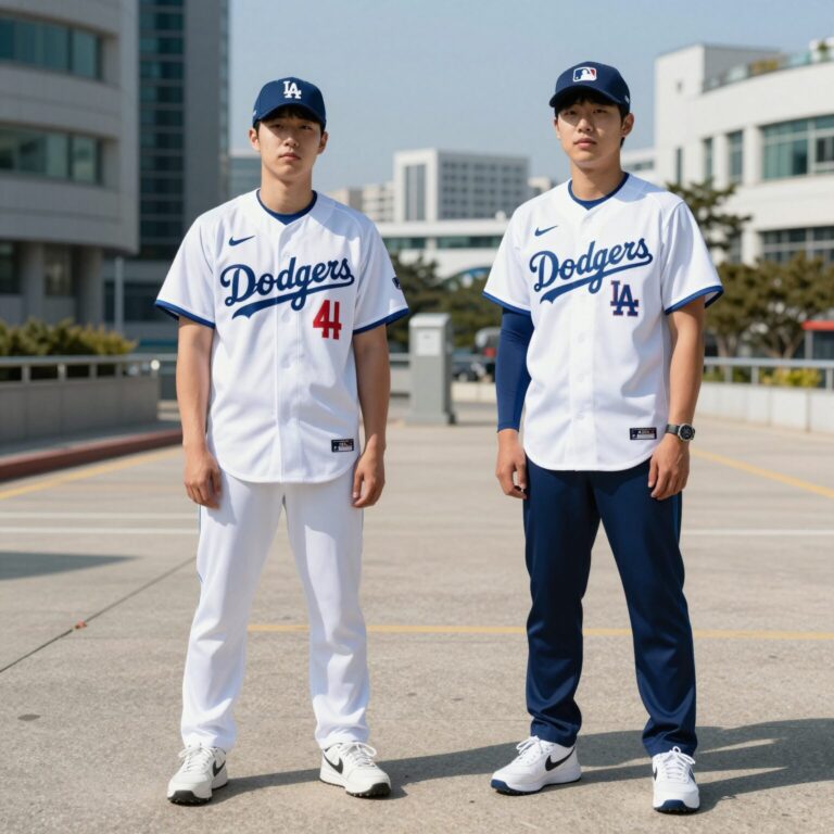나이키 MLB LA 다저스 반바지 착용 모습