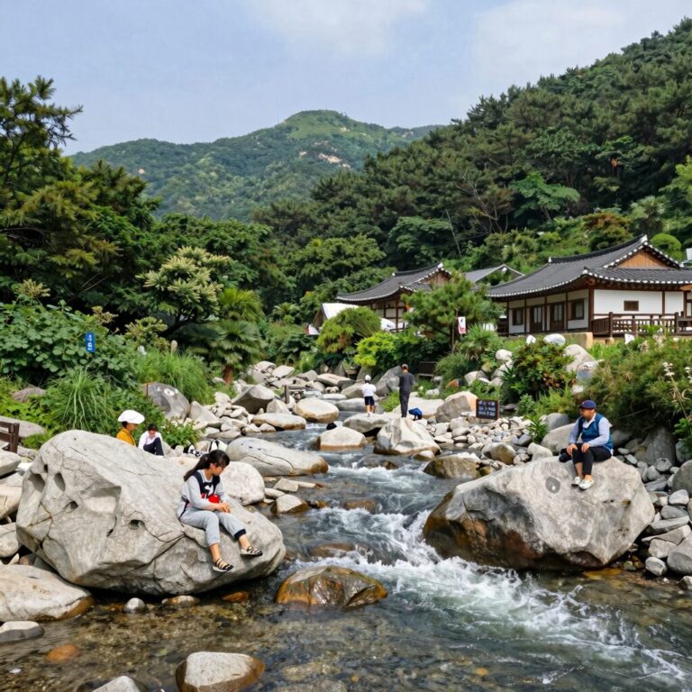 무주 계곡 펜션 주변 자연 풍경 덕유산 구천동 계곡