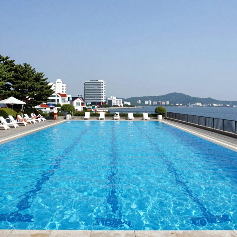 남이섬 풀빌라 수영장 전경