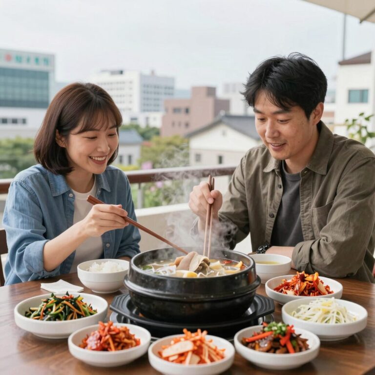 팔도삼계탕 꾸지뽕 삼계탕과 닭똥집 반찬