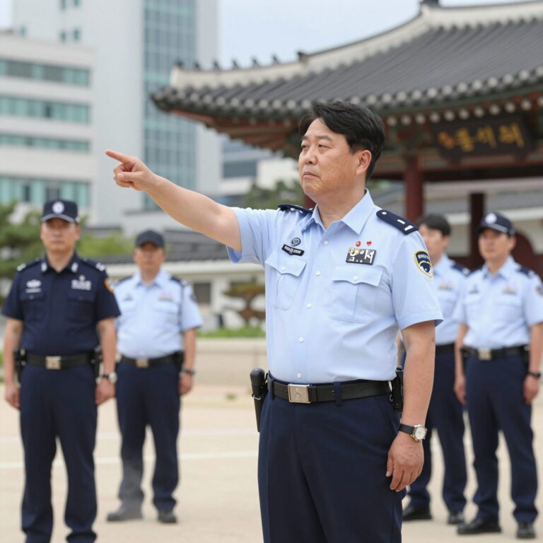 박종준 대통령 경호처장이 경호 상황을 지휘하고 있는 모습