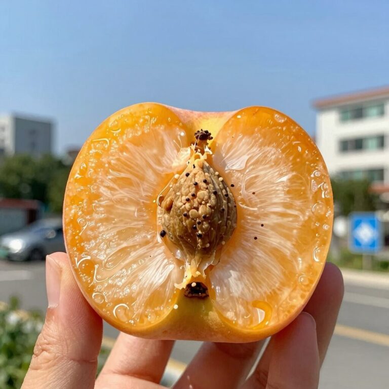 아삭한 경봉 복숭아 과육