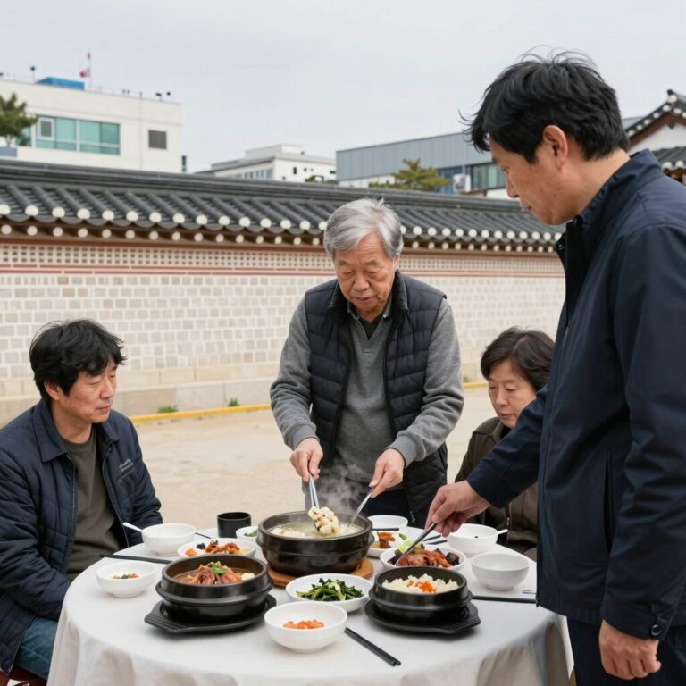 피터슨 교수가 방문한 청류벽 들기름막국수와 보쌈 구성