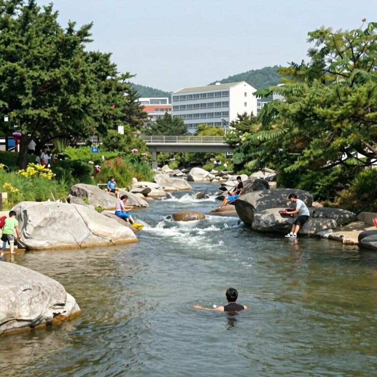포천 수목원 프로방스 계곡 물놀이 모습