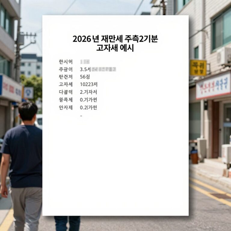 2026년 재산세 주택2기분 고지서 예시 이미지