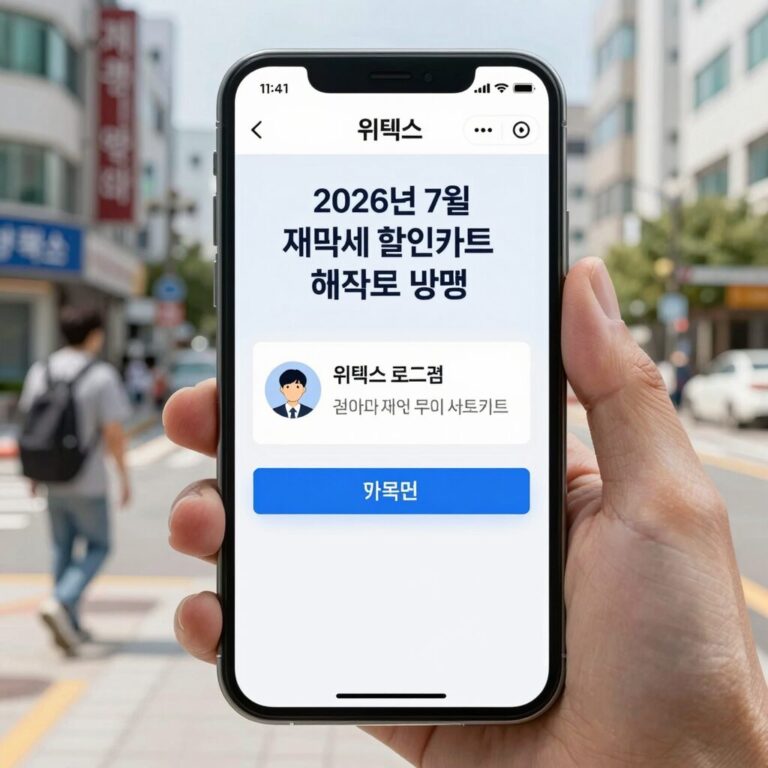 2026년 7월 재산세 할인카드 혜택 조회 방법 - 위택스 로그인 화면