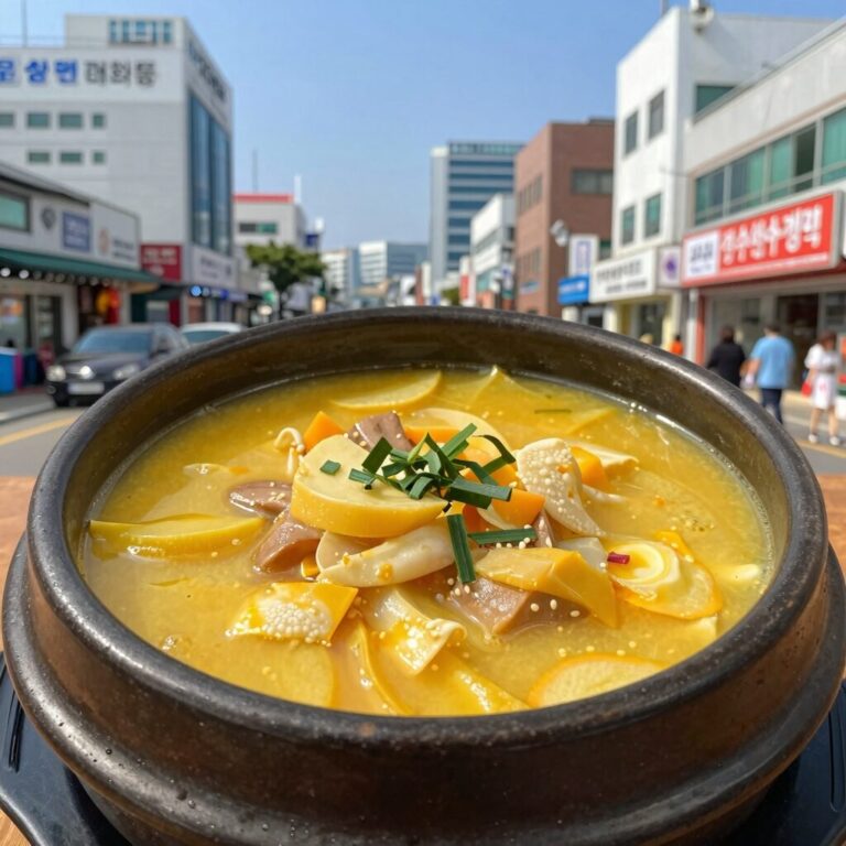 울산 태화동 문수산상황삼계탕의 황금빛 상황삼계탕 메뉴 사진