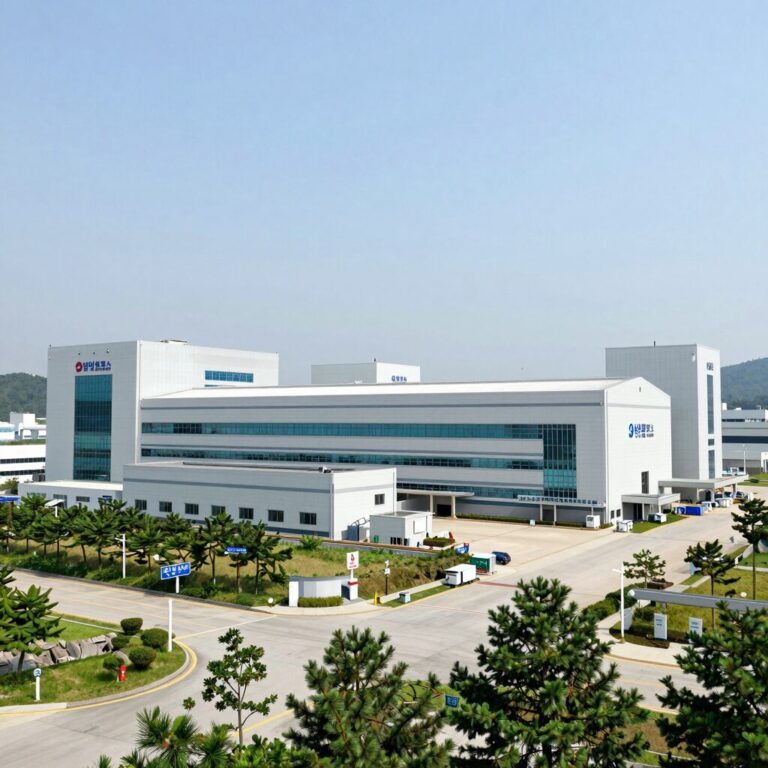 삼성바이오로직스 미국 록빌 공장 전경으로 글로벌 생산 거점 확장을 상징