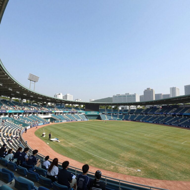대구삼성라이온즈파크 외야에서 바라본 산과 관중석 전경