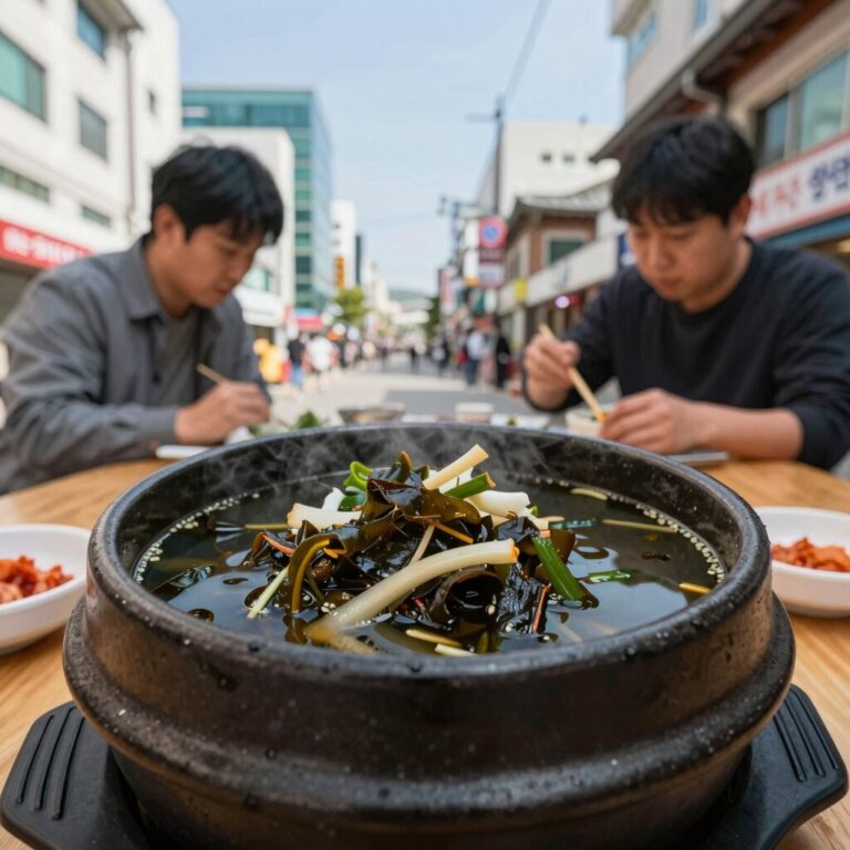 하단 조영란동래삼계탕의 미역삼계탕 뚝배기 사진