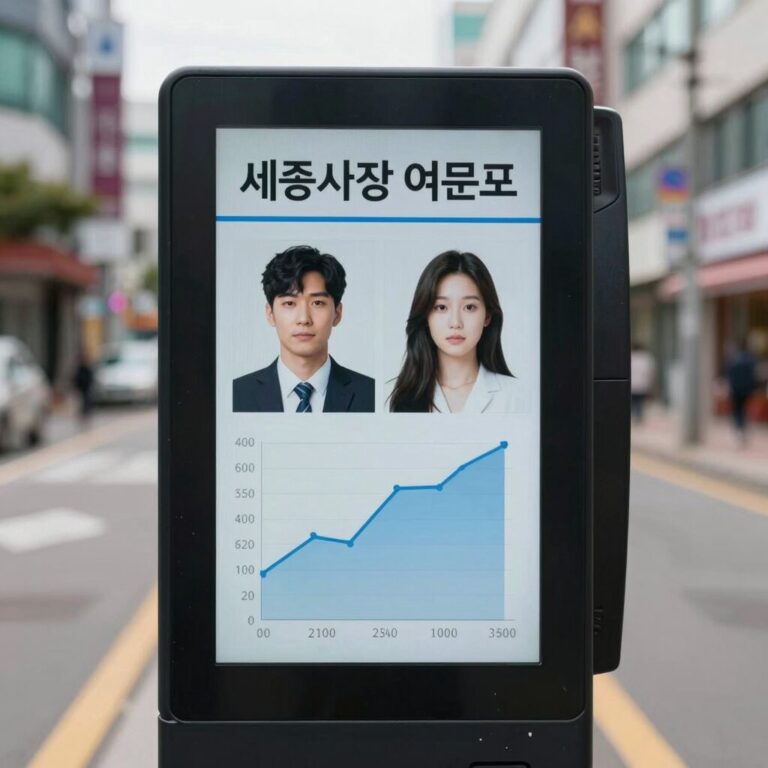 세종시장 여론조사 전화 화면 캡처와 분석 그래프